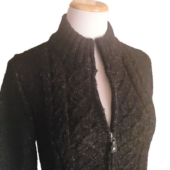 Royal Robbins Double Zip up Cable Knit Sweater Women’s Large Soft Wool Blend - Picture 4 of 10